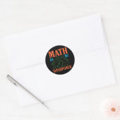 Sticker Rond Math Est Superpower Enseignant Mathématiques Mathé (Enveloppe)