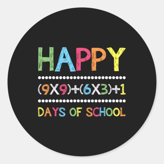 Sticker Rond Math Formula 100 Jour Étudiants Enseignant Apprend (Devant)