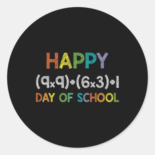 Sticker Rond Math Formula 100 Jours D'École 100ème Jour Fun Cut (Devant)
