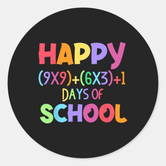 Sticker Rond Math Formula 100 Jours D'École Drôle Enseignant Ma (Devant)