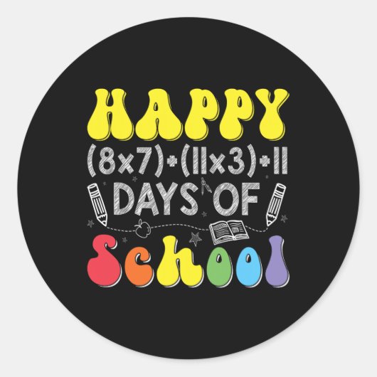 Sticker Rond Math Formula 100 Jours D'École Drôle Enseignant Ma (Devant)