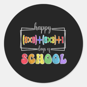 Sticker Rond Math Formula 100 Jours D'École Drôle Enseignant Ma