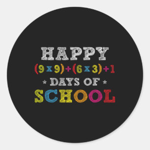Sticker Rond Math Formula 100 Jours D'École Garçons Filles Thé