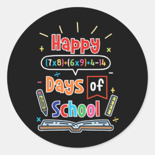Sticker Rond Math Formula 100 Jours D'École Joyeux 100E Jour De