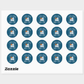 Sticker Rond Math Kitty Chat I Love Math And Cats (Feuille)