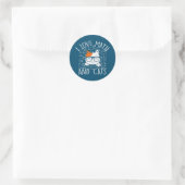 Sticker Rond Math Kitty Chat I Love Math And Cats (Sac)