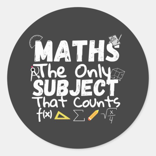 Sticker Rond Math Le Seul Sujet Qui Compte Le Magnet T-Shirt (Devant)