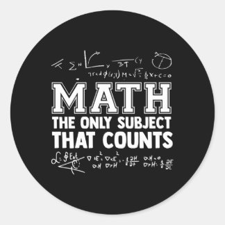Sticker Rond Math Les Seuls Sujets Pour Compter Les Enseignants