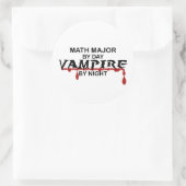 Sticker Rond Math Major Vampire par nuit (Sac)