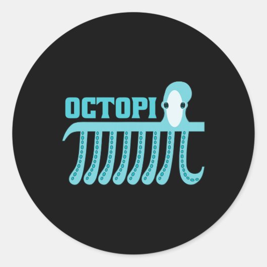 Sticker Rond Math octopus (Devant)