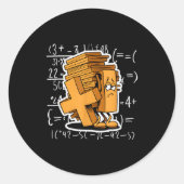 Sticker Rond Math Overload Funny Equation Cartoon  (Devant)