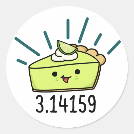 Sticker Rond Math Pi Nombre Funky Pie Pun (Devant)
