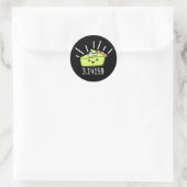 Sticker Rond Math Pi Nombre Funky Pie Pun Dark BG (Sac)