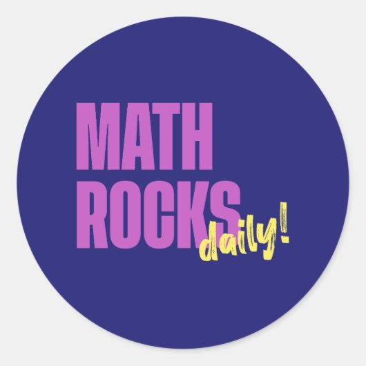 Sticker Rond Math Rocks Daily (Devant)