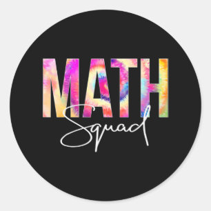 Sticker Rond Math Squad Tie Dye Retour À L'École Les femmes app