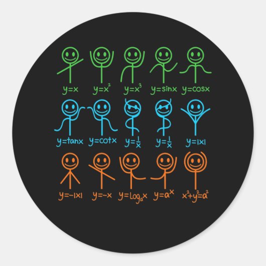 Sticker Rond Math Teacher Dance Equation mathématique (Devant)