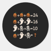 Sticker Rond Math Teacher Halloween Algebra Operation Mathemati (Devant)
