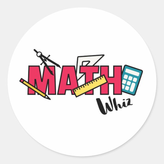 Sticker Rond Math Whiz (Devant)