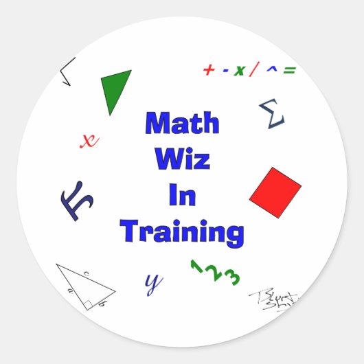 Sticker Rond Math Wiz en formation (Devant)