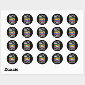 Sticker Rond Mathématique | J'aime les mathématiques | Cadeau m (Feuille)