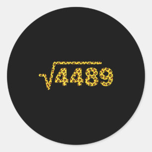 Sticker Rond Mathématiques Impression Léopard Racine Carrée 448