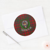 Sticker Rond Matheson Scottish Clan Tartan & Crest (Enveloppe)