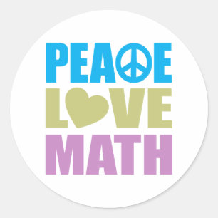 Sticker Rond Maths d'amour de paix
