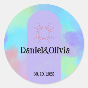 Sticker Rond Matière de désherbage douce violet foncé