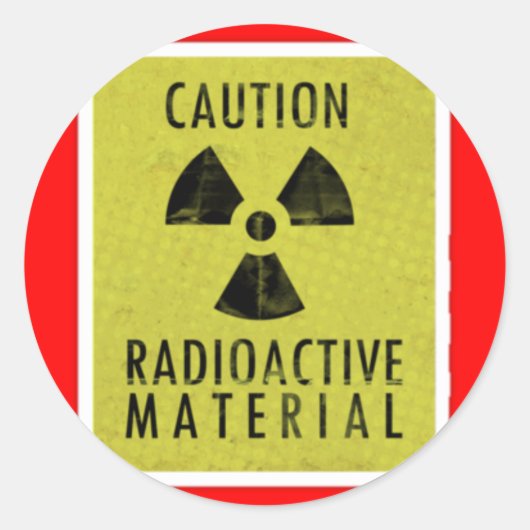 Sticker Rond "matières radioactives" (Devant)