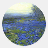 Sticker Rond Matin dans les Bluebonnets (Devant)