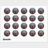 Sticker Rond Matrice de halo quantique (Feuille)