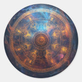 Sticker Rond Matrice de halo quantique (Devant)