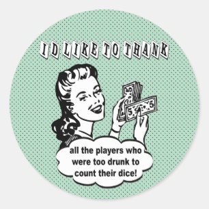 Sticker Rond Matrices drôles - je voudrais remercier