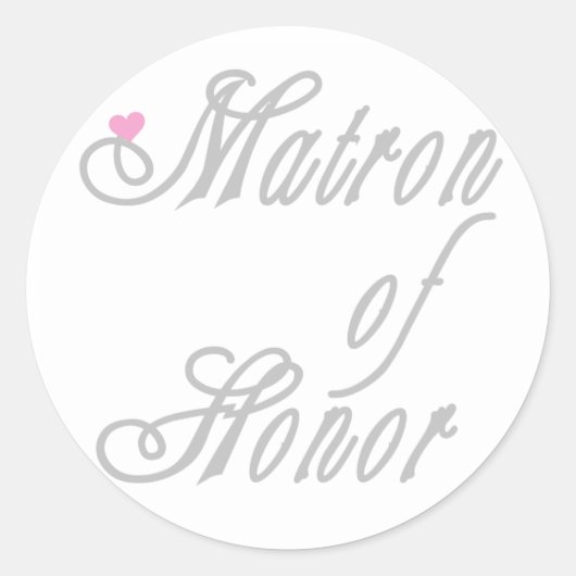 Sticker Rond Matron d'honneur Classy Grays (Devant)