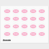 Sticker Rond Matron d'honneur Mariage Oval Rose (Feuille)