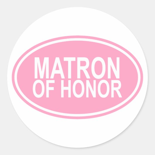 Sticker Rond Matron d'honneur Mariage Oval Rose (Devant)