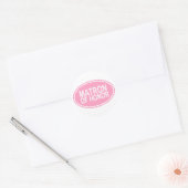 Sticker Rond Matron d'honneur Mariage Oval Rose (Enveloppe)