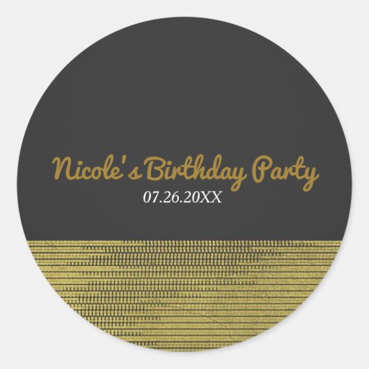 Sticker Rond Matte Gold Modern Glam Sequins Chic Elegant Favori (Devant)