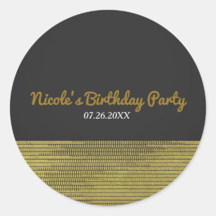 Sticker Rond Matte Gold Modern Glam Sequins Chic Elegant Favori