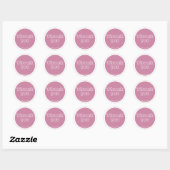 Sticker Rond Matte Pink business merci (Feuille)