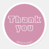 Sticker Rond Matte Pink business merci (Devant)