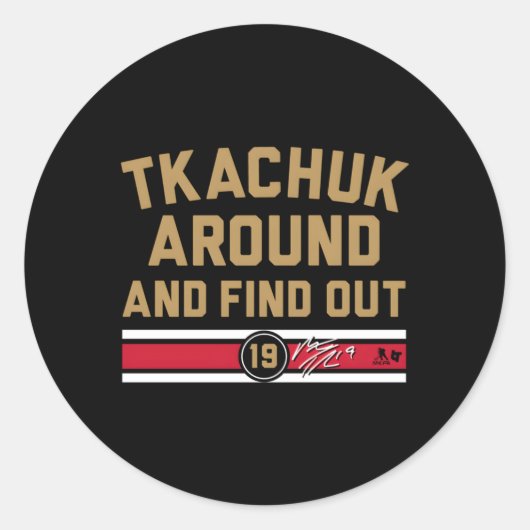 Sticker Rond Matthew Tkachuk Autour Et Découvrez Le Hockey De F (Devant)