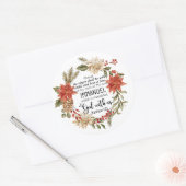 Sticker Rond Matthieu 1:23 Emmanuel Dieu avec nous Noël Floral (Enveloppe)