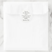 Sticker Rond Matthieu 5:14 Verset Biblique, Écriture Encouragea (Sac)