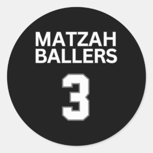 Sticker Rond Matzah Ballers 3 Funny Jewish Pun Basketball Team