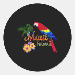 Sticker Rond Maui Hawaii Beach Aloha