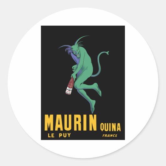 Sticker Rond Maurin Quina - Cappiello 1906 - Absinthe Apertif (Devant)