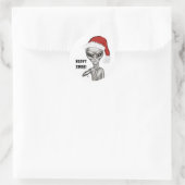 Sticker Rond Mauvais Alien, Lourds Noël ! (Sac)