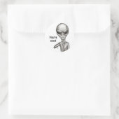 Sticker Rond Mauvais Alien, Tu es le prochain ! (Sac)