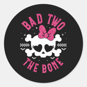 Sticker Rond Mauvais Deux L'Os 2e Anniversaire 2 Ans Enfants Gi